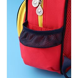 Babyhug Fashion Backpack with Cartoon Car Theme Design - Red