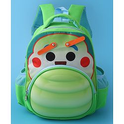 Babyhug Fashion  Backpack with Cartoon Theme Design - Green