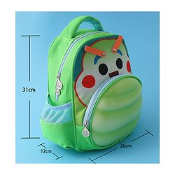 Babyhug Fashion  Backpack with Cartoon Theme Design - Green