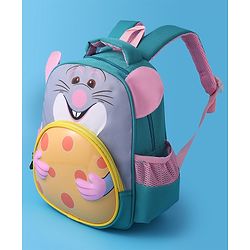 Babyhug Fashion Backpack with Mouse Theme Design - Grey