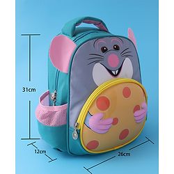 Babyhug Fashion Backpack with Mouse Theme Design - Grey