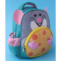 Babyhug Fashion Backpack with Mouse Theme Design - Grey