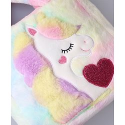 Babyhug Sling Bag With Unicorn Embroidery - Multicolor