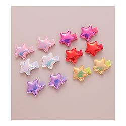 Babyhug Hair Pins  Free Size with Star Applique  Pack of 12-  Multicolor