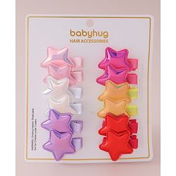 Babyhug Hair Pins  Free Size with Star Applique  Pack of 12-  Multicolor