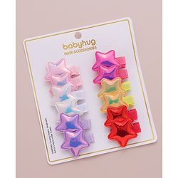 Babyhug Hair Pins  Free Size with Star Applique  Pack of 12-  Multicolor