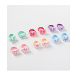 Babyhug Bow Applique Rubber Bands & Scrunchies Sets Pack of 12 -Multicolor