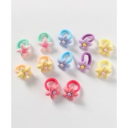 Babyhug Free Size Rubber Band with Floral Applique Pack of 12 - Multicolor
