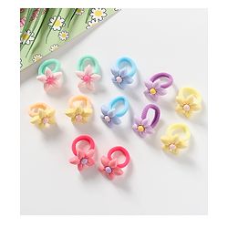 Babyhug Free Size Rubber Band with Floral Applique Pack of 12 - Multicolor