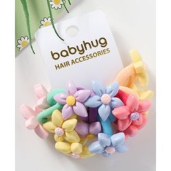 Babyhug Free Size Rubber Band with Floral Applique Pack of 12 - Multicolor