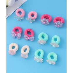 Babyhug Rubber Bands & Scrunchies Sets Pack of 12 -Multicolor
