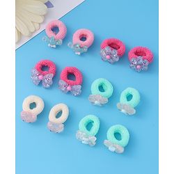 Babyhug Rubber Bands & Scrunchies Sets Pack of 12 -Multicolor