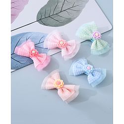 Babyhug Bow & Butterfly Clips with Floral Applique  Free Size  - Multicolor