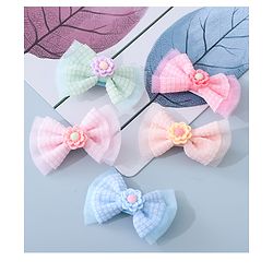 Babyhug Bow & Butterfly Clips with Floral Applique  Free Size  - Multicolor