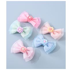Babyhug Bow & Butterfly Clips with Floral Applique  Free Size  - Multicolor