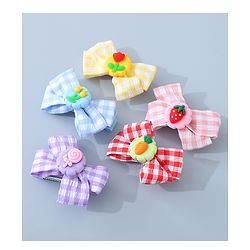 Babyhug Bow & Butterfly Clips with Strawberry Applique Free Size  - Multicolor