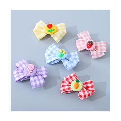 Babyhug Bow & Butterfly Clips with Strawberry Applique Free Size  - Multicolor