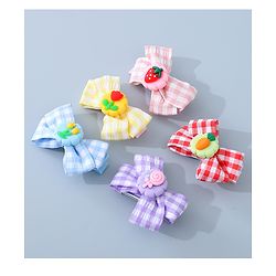 Babyhug Bow & Butterfly Clips with Strawberry Applique Free Size  - Multicolor