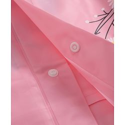 Babyhug Full Sleeves Knee Length Hooded Raincoat Elephant Print - Peach