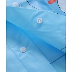 Babyhug Full Sleeves Hooded Raincoat Dolphin Print - Blue