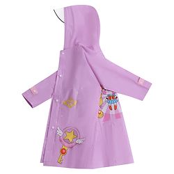 Babyhug Full Sleeves Hooded  Raincoat Doll Print - Light Purple