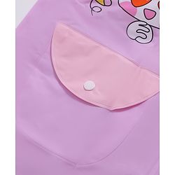 Babyhug Full Sleeves Hooded  Raincoat Doll Print - Light Purple