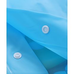 Babyhug Full Sleeves Hooded Raincoat Crocodile Print - Blue