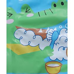 Babyhug Full Sleeves Hooded Raincoat Crocodile Print - Blue