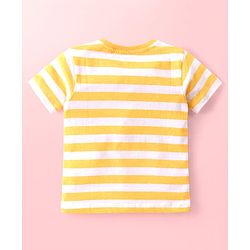 Babyhug Cotton Knit Half Sleeves T-Shirts with Striped & Beach Theme Print Pack of 3 - Blue & Yellow