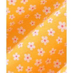 Babyhug Sleeveless Cotton Knit Top with Floral Print & Corsage Detailing  - Yellow