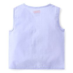 Babyhug 100% Cotton Sleeveless Front Open Jhablas Jungle Animals Printed & Striped Pack of 5 - Orange Blue & White