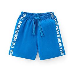 Babyhug Cotton Knit Striped & Starts Printed Shorts Pack of 3 - Green & Blue