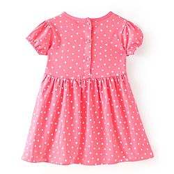 Babyhug Cotton Jersey Knit Half Sleeves Frock with Headband Heart and Porcupine Print  Pack of 2 - Pink & Yellow