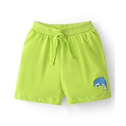 Babyhug Cotton Knit Striped & Shark Printed Shorts Pack of 3 - Green & Blue
