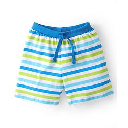 Babyhug Cotton Knit Striped & Shark Printed Shorts Pack of 3 - Green & Blue