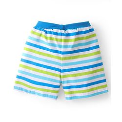 Babyhug Cotton Knit Striped & Shark Printed Shorts Pack of 3 - Green & Blue