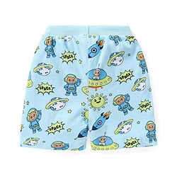 Babyhug Cotton Knit Space Shuttle Printed Shorts Pack of 3 - Multicolour