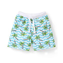 Babyhug Cotton Single Jersey Knit Shorts Striped & Palm Tree Print Pack of 3 - Multicolor