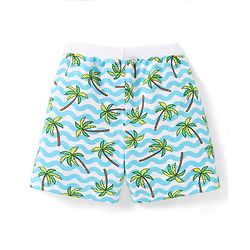 Babyhug Cotton Single Jersey Knit Shorts Striped & Palm Tree Print Pack of 3 - Multicolor