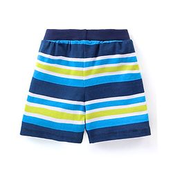 Babyhug Cotton Knit Stripes & Tropical Printed Shorts Pack of 3 - Multicolour