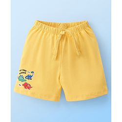 Babyhug Cotton Knit Striped & Dino Printed Shorts Pack of 3 - Multicolour