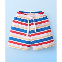 Babyhug Cotton Knit Striped & Dino Printed Shorts Pack of 3 - Multicolour