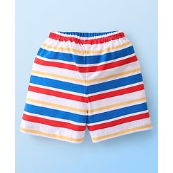 Babyhug Cotton Knit Striped & Dino Printed Shorts Pack of 3 - Multicolour