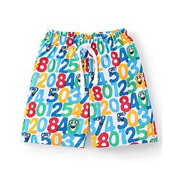 Babyhug Cotton Knit Numbers Printed Shorts Pack of 3 - Multicolour