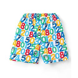Babyhug Cotton Knit Numbers Printed Shorts Pack of 3 - Multicolour