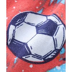 Babyhug Cotton Single Jersey Knit Shorts Stripes & Football Print Pack Of 2 - Blue & Green