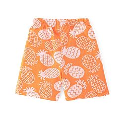 Babyhug Cotton Single Jersey Knit Half Sleeves Night Suit Pineapple Print - Orange
