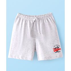 Babyhug Cotton Knit  Beach Theme Printed Shorts - Grey