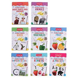 Babyhug 150 Pieces Early Learning and Educational Double Sided Flash Cards- 8 Sets