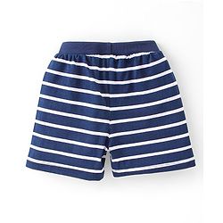 Babyhug Cotton Single Jersey Knit Shorts Stripes & Football Print Pack Of 3 - Blue & Red